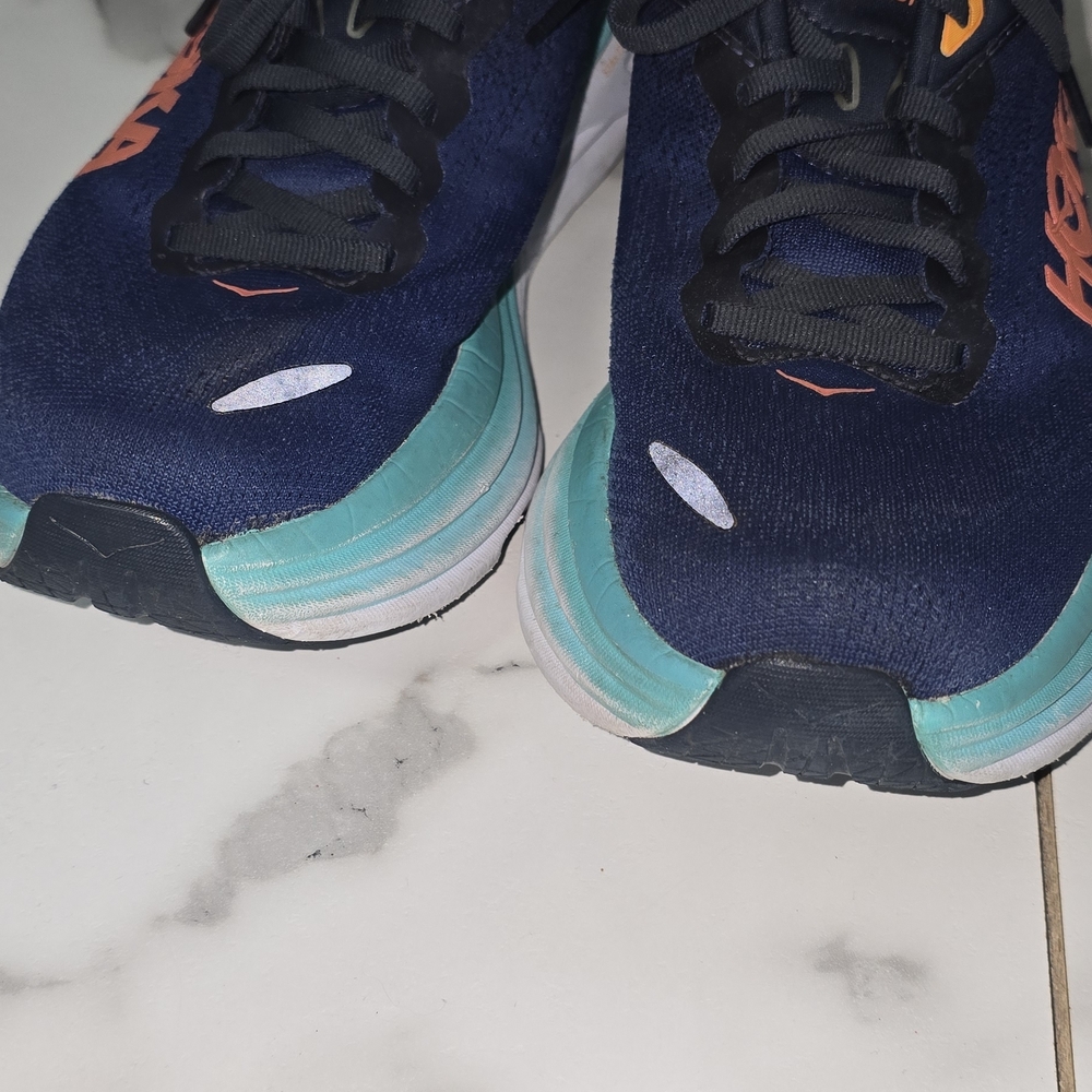Hoka Navy and Teal Running Shoes Size 7.5 - Picture 2 of 9